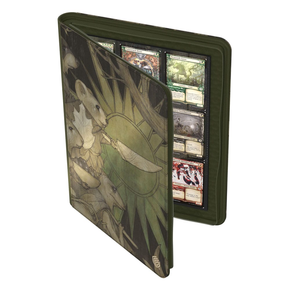 Das Zipfolio 360 von Ultimate Guard im MTG Bloomburrow Design "Season of Gathering" präsentiert stehend Sammelkarten