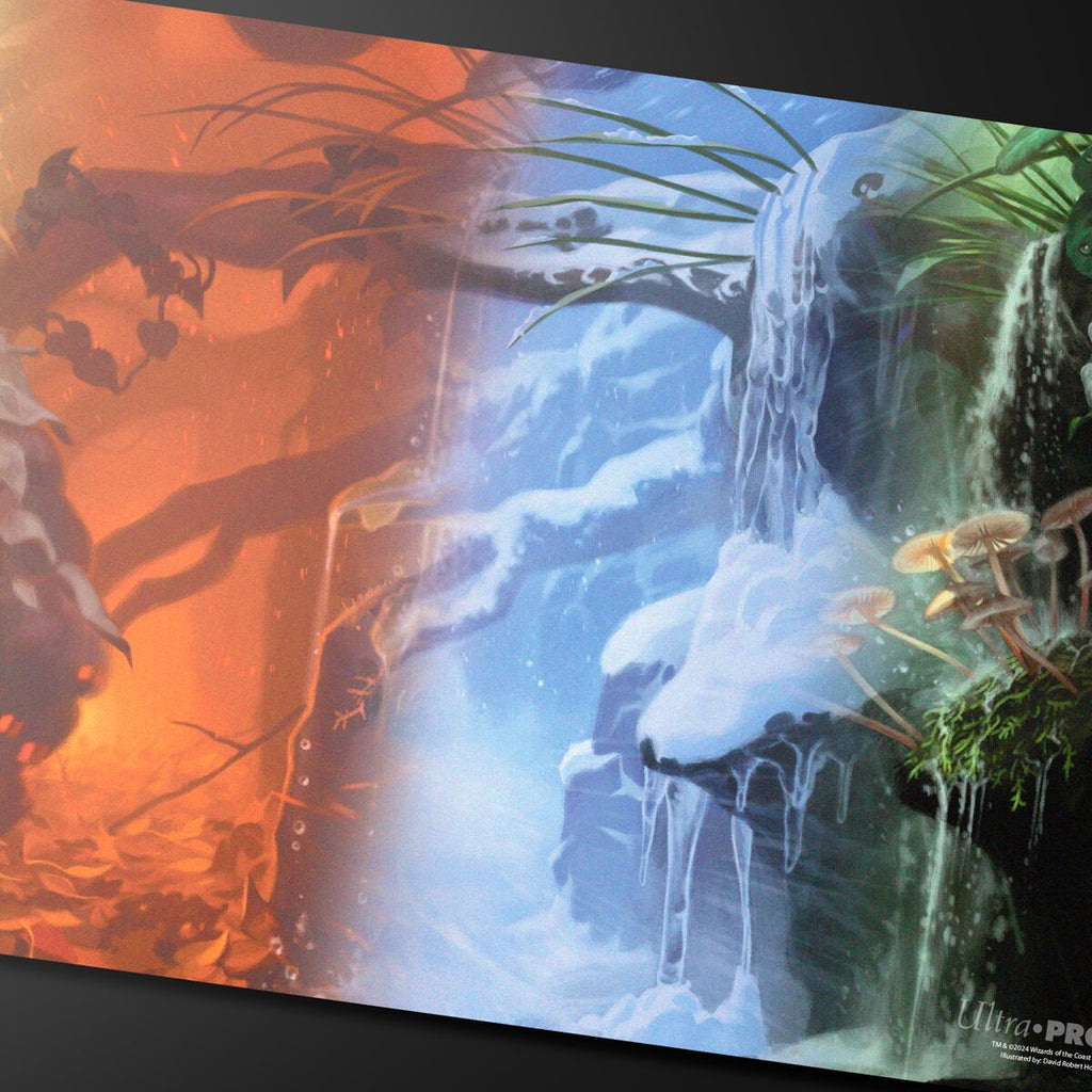 Das Artwork der Play-Mat von Ultra Pro im MTG Bloomburrow Season Lands Design "Forest"