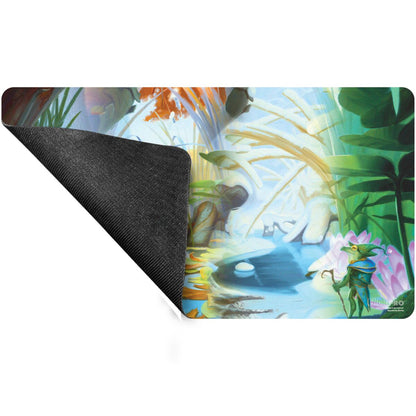 Die Play-Mat von Ultra Pro im MTG Bloomburrow Season Lands Design "Island" mit der rutschfesten Unterseite