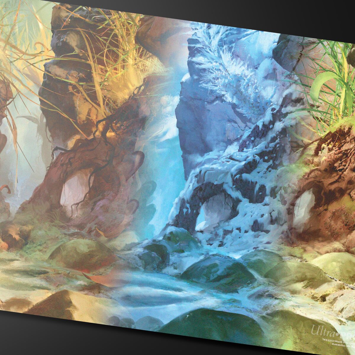 Das Artwork der Play-Mat von Ultra Pro im MTG Bloomburrow Season Lands Design "Swamp"