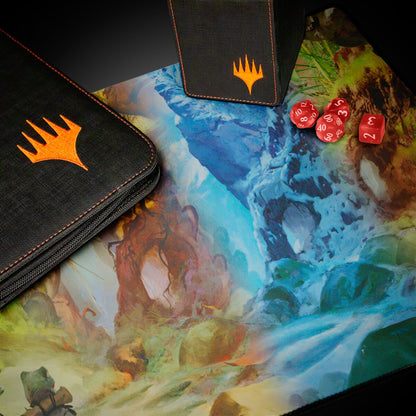 Die Play-Mat von Ultra Pro im MTG Bloomburrow Season Lands Design "Swamp" demonstriert